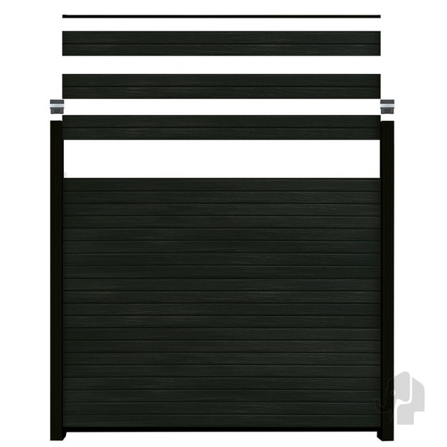 WPC-zwart FSC lamel "Modular-Rhombus Nero20x141x1800mm 6st/set in krimpfolie bc ~