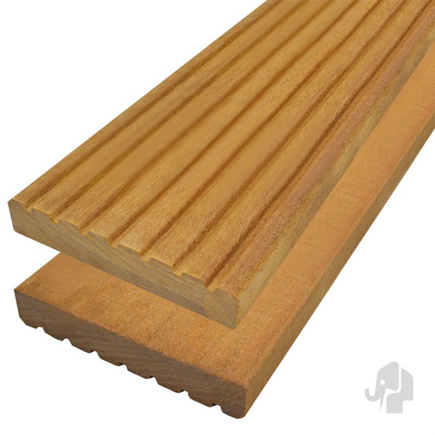 Bangkirai decking groef-glad 2,1x12 cm