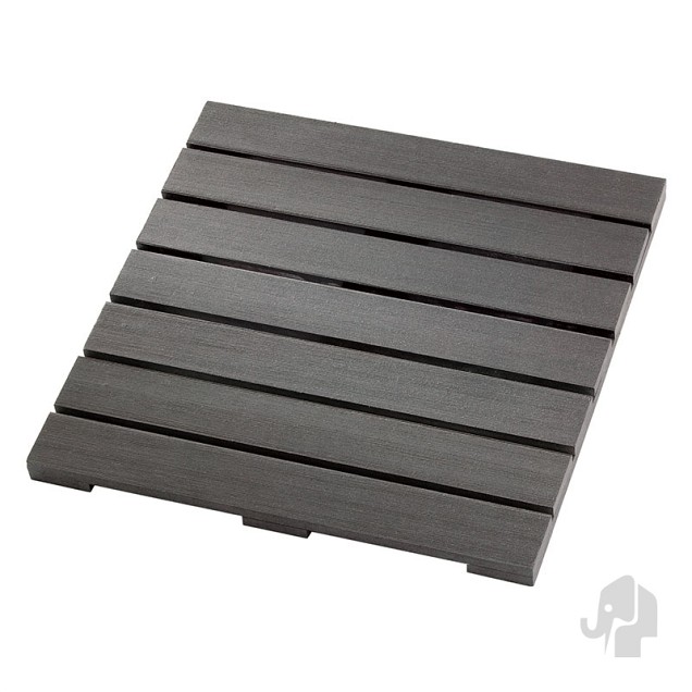 WPC-antraciet FSC tuintegel 7/3L 12mm 24x500x500mm massief glad bc ~