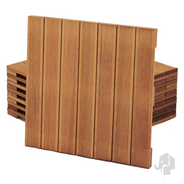 Bangkirai tuintegel 7/3L 12mm 24x500x500mm ribbel bc ~