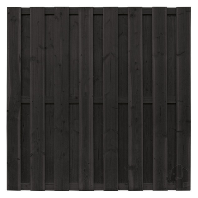 Vuren FSC tuinscherm recht 15L 15mm 45x1800x1800mm gezaagd / RVS [zwart] bc ~