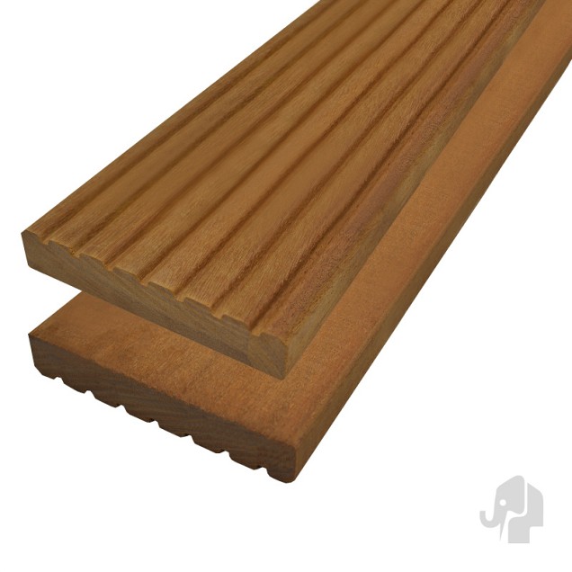 Bangkirai KD decking 25x145x3050 mm groef/glad ~