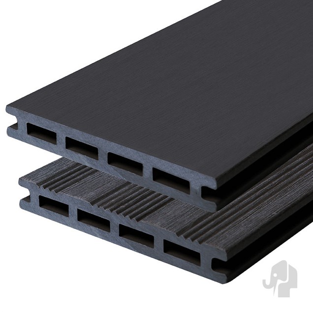 WPC-antraciet FSC decking clip 21x145x2250mm semi-ribbel/glad 4st/s ~