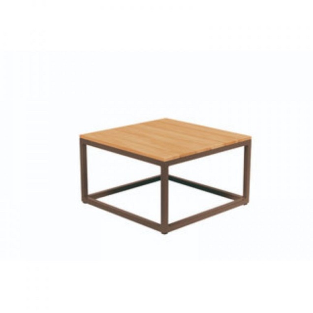 Rio Square Coffee Table L Solid Teak (FSC) blad Charcoal / Teak (80x80x40 cm) ~