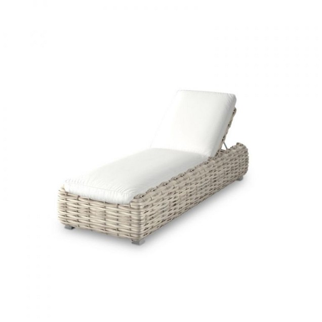 Wakkanda Sun-Louncher robuuste 20 mm PE draad. Swiss Fabrics all weather kussens Kubo (75x205x35 cm) ~