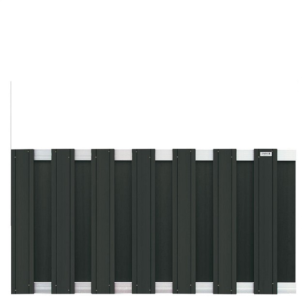 Wpc-Antraciet Fsc Tuinscherm Design Recht 39X1800X930 mm ALU LIGGERS~