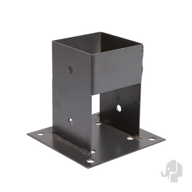 Paalhouder met voet (tbv paal 70x70) [antraciet gepoedercoat] bc ~