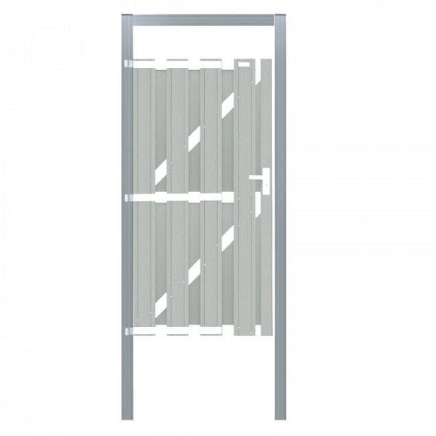 Aluminium anno kozijn kit t.b.v. WPC deur 900mm 68x68x3000mm palen + dorpel + verst. Duimen ~