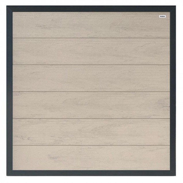 WPC-duo-grijs FSC tuinscherm "Forte" recht met aluminium-antraciet kader 40x1800x1800mm bc ~
