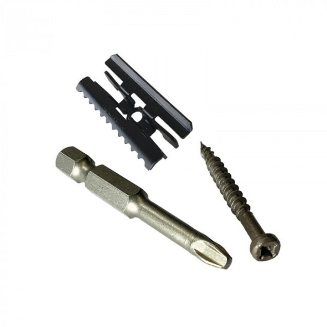 RVS clip Hulk 125 stuks incl. schroeven+bitje zwart ~