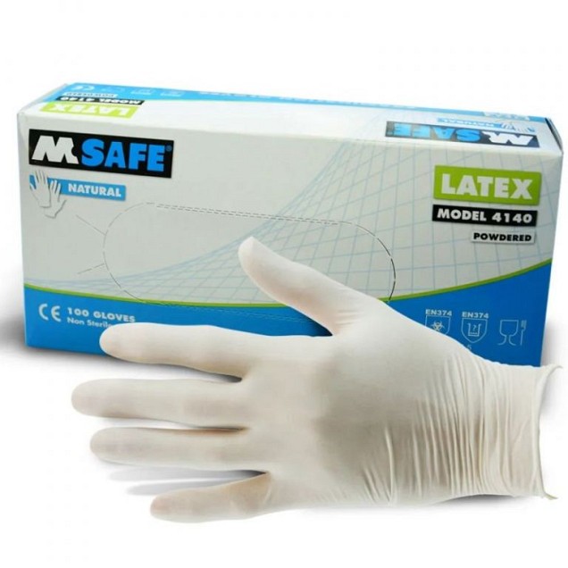 Latex handschoenen mt 7/S 100 stuks in doos ~