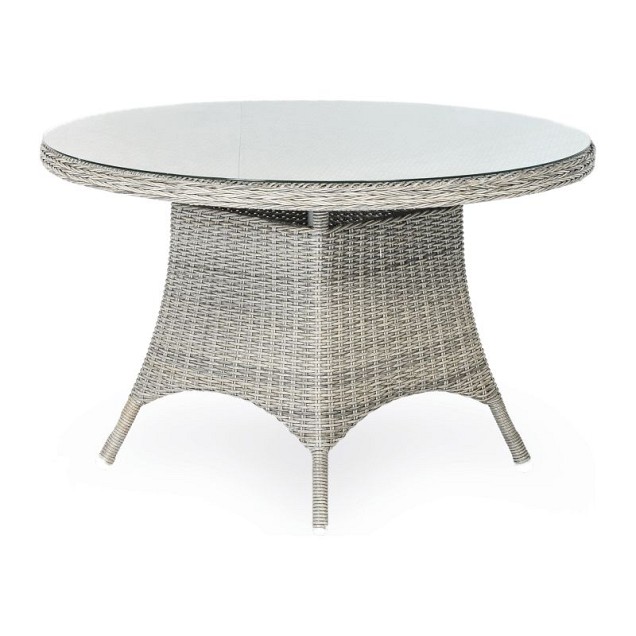 Doncaster Dining Table glasplaat Weathered Grey  (120 cmØ) ~