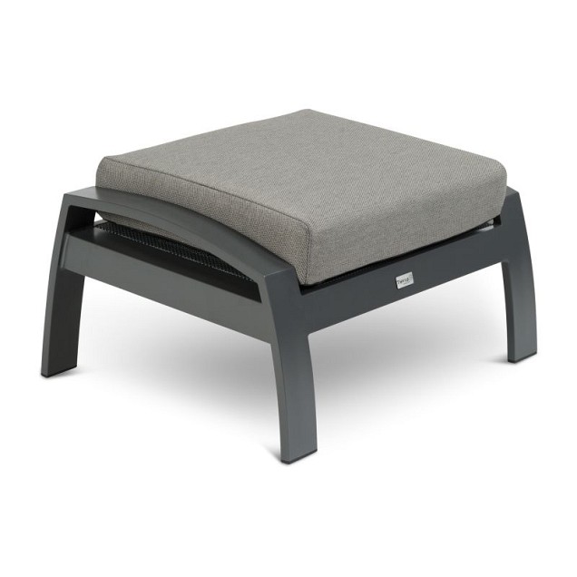 Valencia Lounge Hocker Swiss Fabrics all weather kussen  Charcoal (70x44x53 cm) ~
