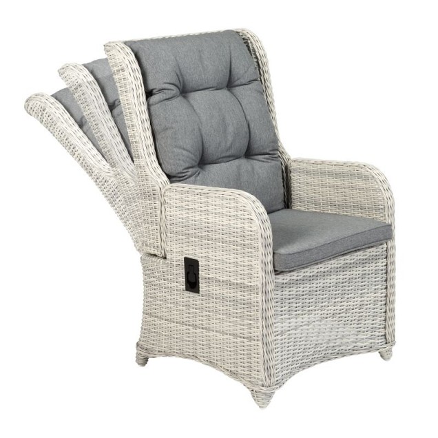 Doncaster Dining Chair verstelbare rug (RVS gasveer) Weathered Grey (58x72x94 cm) ~