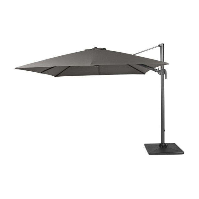 Banús zweefparasol exclusief (kruis)voet. dubbele knikfunctie Donkergrijs  (300x300 cm) ~