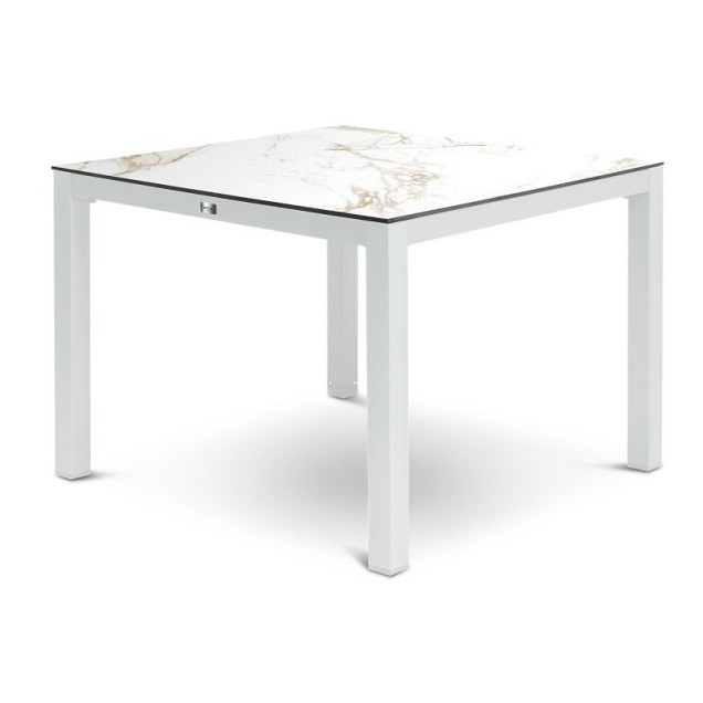 Briga Dutch Table Dekton steen Blad kleur Entzo Wit Frame / Entzo (100x100 cm) ~