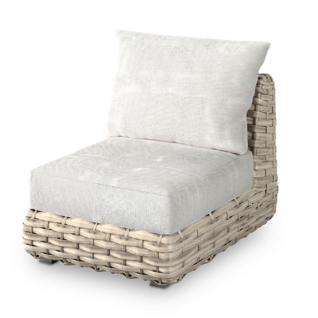 Wakkanda Lounge Center element robuuste 20 mm PE draad. Swiss Fabrics all weather kussens Kubo (72x100x85 cm) ~