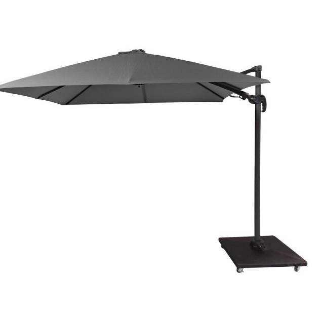 San Francisco zweefparasol exclusief (kruis)voet. dubbele knikfunctie Anthracite (275x275 cm) ~