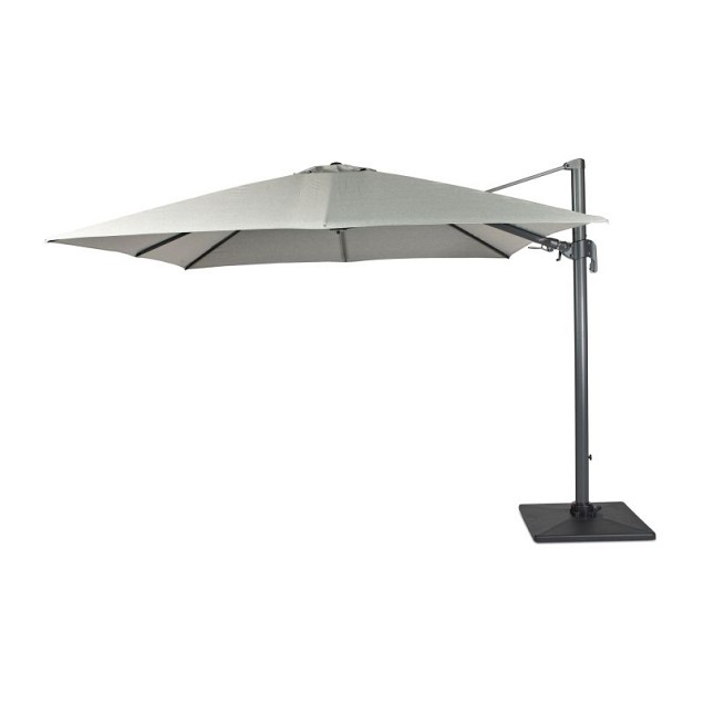 Duraflex zweefparasol dubbele knikfunctie. exclusief (kruis)voet. Swiss Fabrics doek Lichtgrijs (300x300 cm) ~