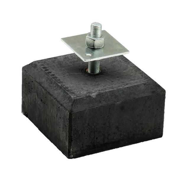 Betontegel 18x18x10 cm. recht flexibele stelplaat M20 antraciet ~