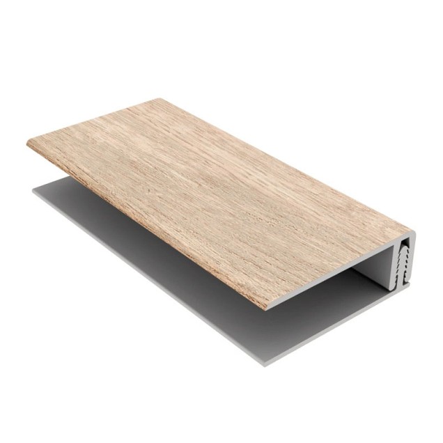 2-delig bedrukt randprofiel Foresta Sheffield Oak 3 mtr. ~