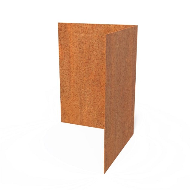 CorTen kantopsluiting recht 30/30x39 cm. (2 mm.) buitenhoek ~