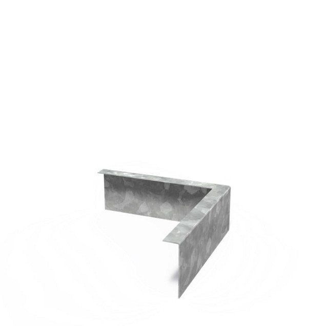 Stalen kantopsluiting (verzinkt) met gezette rand 30/30x10 cm. (2 mm.) buitenhoek ~