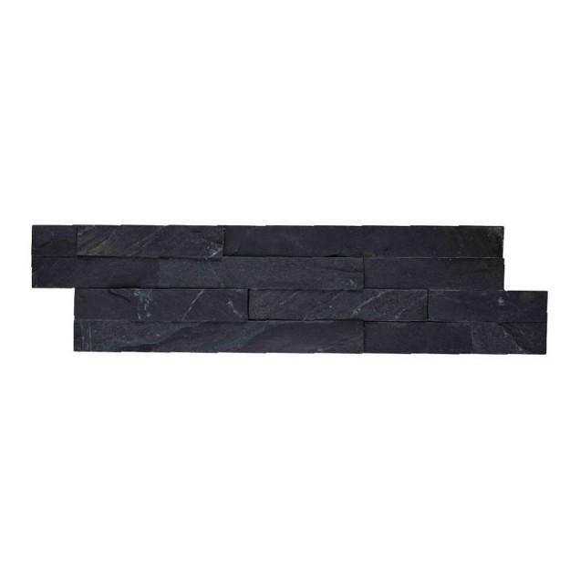 Stone panels 02 black slate 15x55 cm. ~