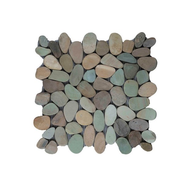 Pebble sliced multi color 30x30 cm. ~