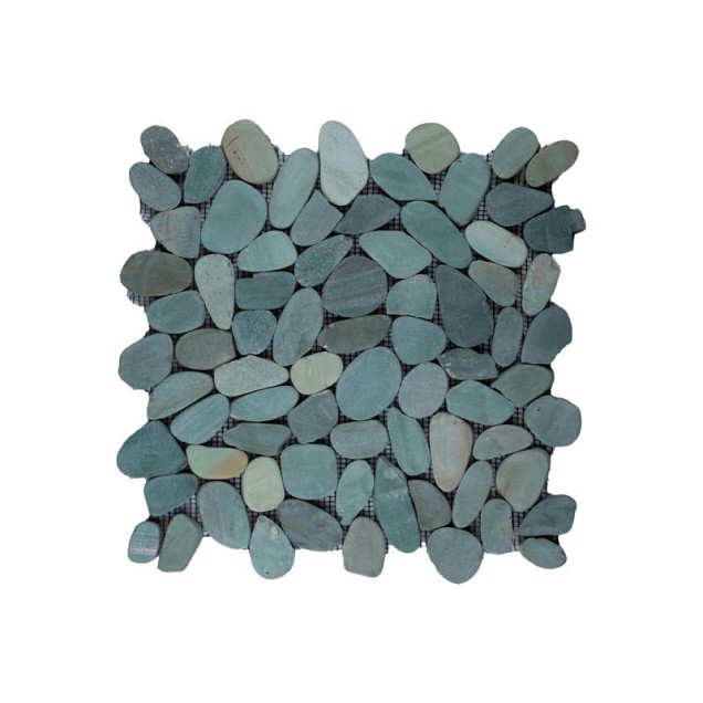 Pebble sliced green 30x30 cm. ~