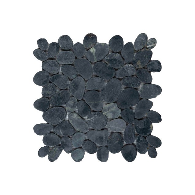 Pebble sliced black 30x30 cm. ~