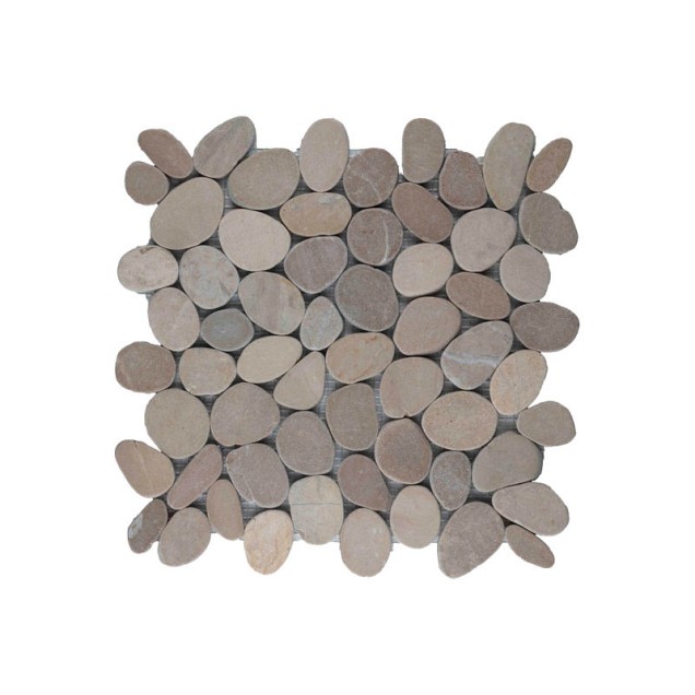 Pebble sliced brown 30x30 cm. ~