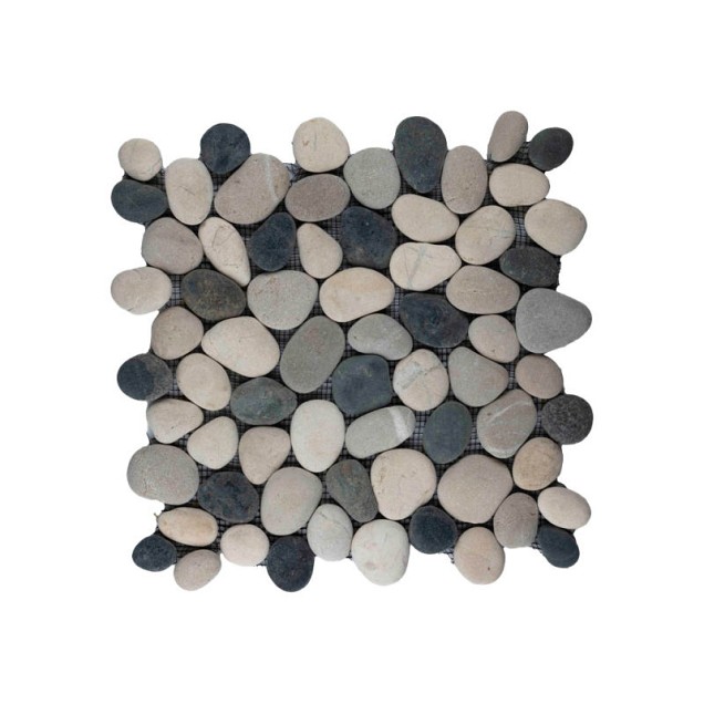 Pebble regular mix black, white & brown 30x30 cm. ~