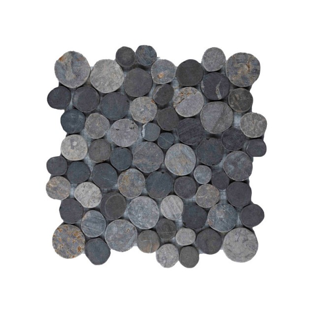 Mosaic coin mix grey/light grey 30x30 cm. ~