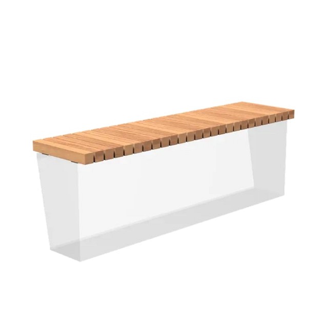 Hardhouten zitting t.b.v. metalen keerwand