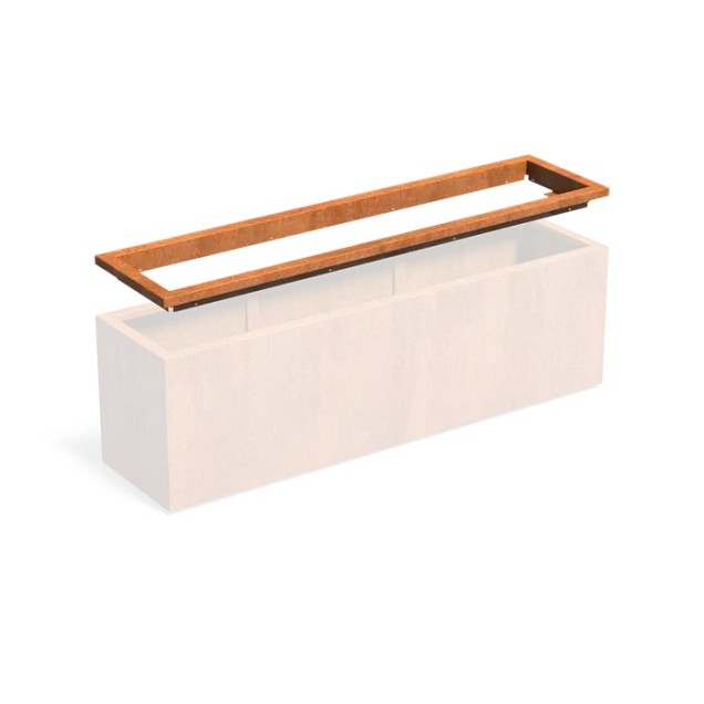 CorTen In-Lite Ready plantenbak (LxBxH) 200x50x9,1 cm. (2 mm.) ~