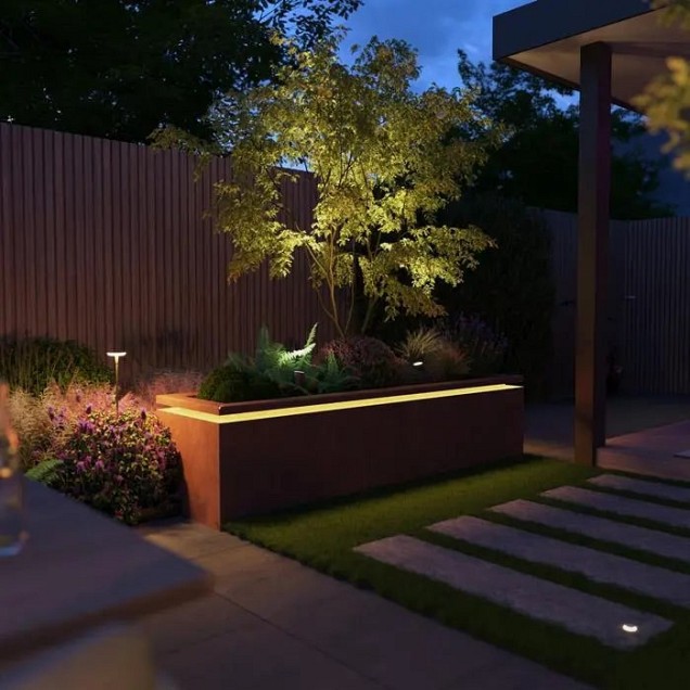 CorTen In-Lite Ready plantenbak (LxBxH) 200x50x9,1 cm. (2 mm.) ~