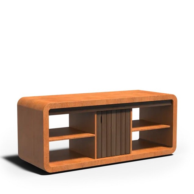 Dome Station 199x83,5x75 cm. Corten + Bamboe ~