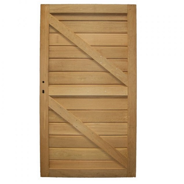 Bankirai massief poort 22-L met slot 100x180 cm. Premium (uitlopend '25) ~