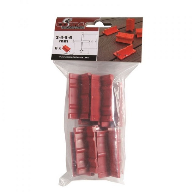 Cobra Deck afstandhouder dikte 3-4-5-6 mm 8 stuks per set (uitlopend 2025) ~