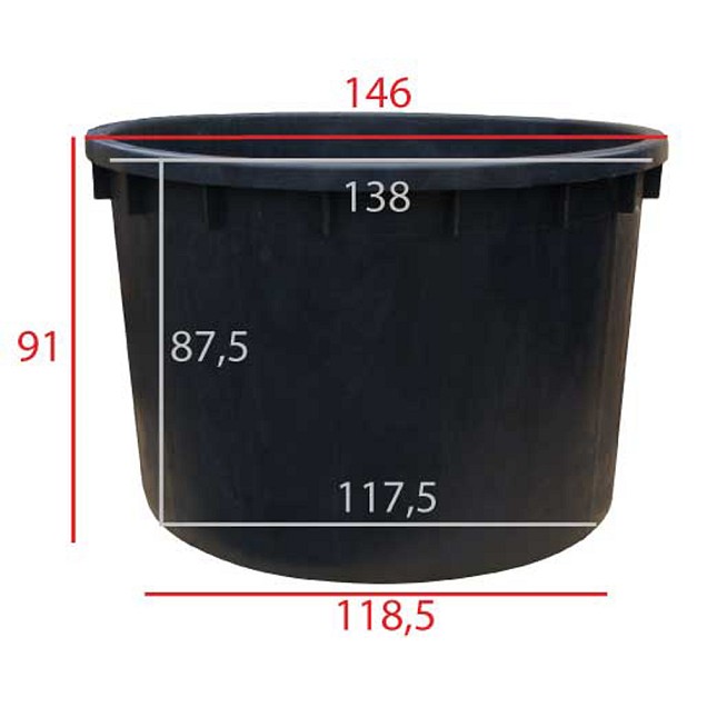 Kuip - Boomkuip 1000 liter ø 140 x h.90 cm ~
