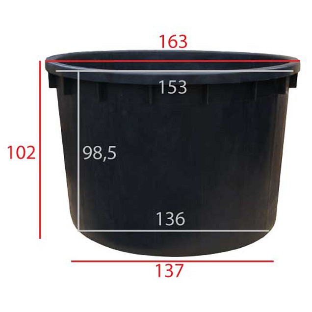 Kuip - Boomkuip 1500 liter ø 155 x h.100 cm ~