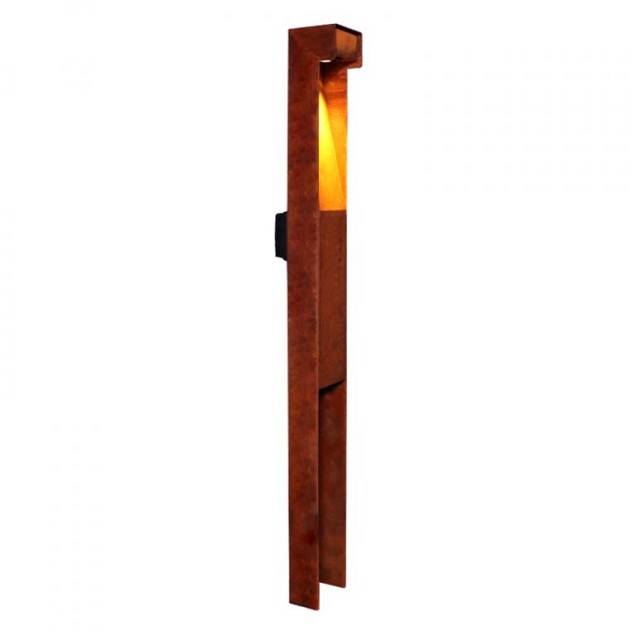 Tuinpaal Pro+ padverlichting met Niko New Hydro stopcontact, corten