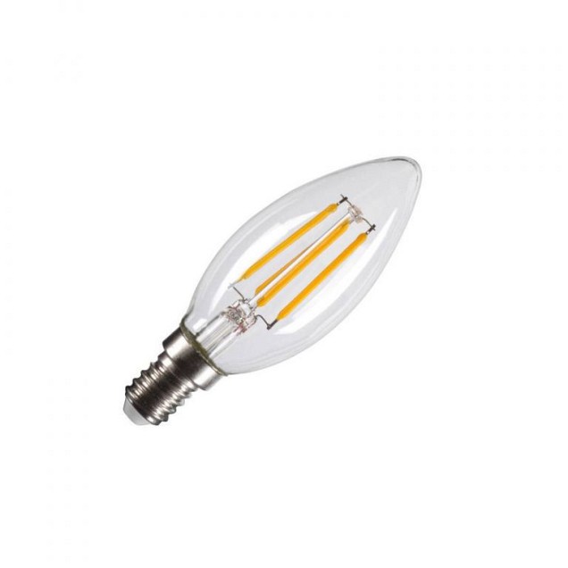 C35 E14 led transparant 4,2W 2700K CRI90 320° ~