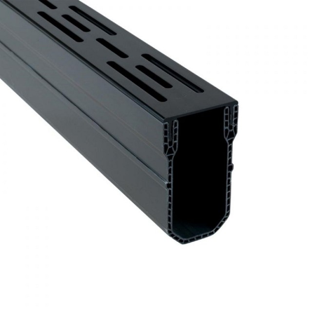 Luxury Drain zwart aluminium rooster 100x10x6 cm. ~