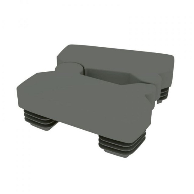 Dual Straight afdekkap kunststof tbv aluminium scharnierpaal BL grijs 8,2x9x2,8 cm 1 set ~