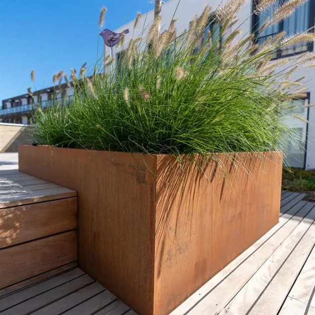 CorTen bloembak (LxBxH) 200x200x80 cm. (2 mm.) ~