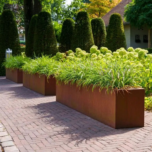 CorTen bloembak (LxBxH) 200x200x80 cm. (2 mm.) ~