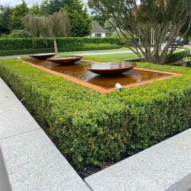 CorTen watertafel (LxBxH) 500x100x52 cm. (3 mm.) ~