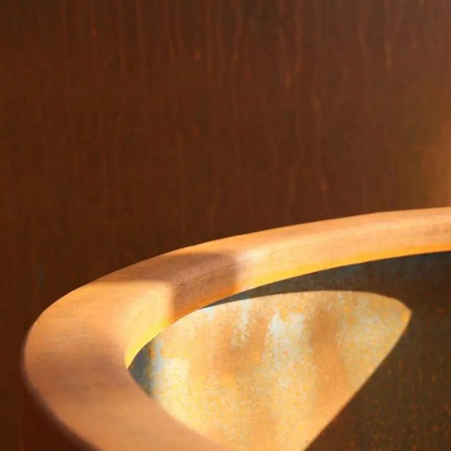 Konische bloembak met pootjes (ØxH) Ø200x80 cm. (2 mm. CorTen) ~